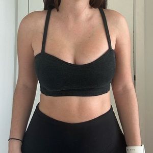Brandy Melville Charcoal Gray Open Back Bralette Top!